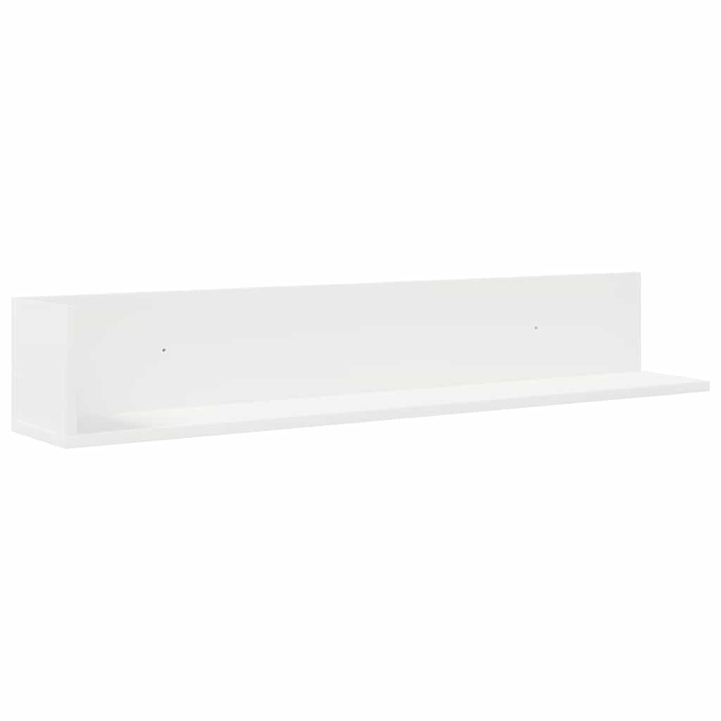 Estantes parede 2pcs 100x16,5x16,5 cm derivados madeira branco