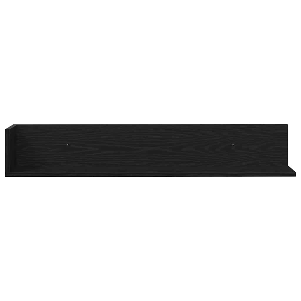 Prateleiras parede 2pcs 100x16,5x16,5cm derivados madeira preto