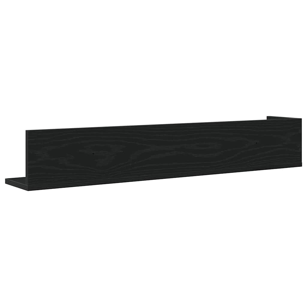 Prateleiras parede 2pcs 100x16,5x16,5cm derivados madeira preto