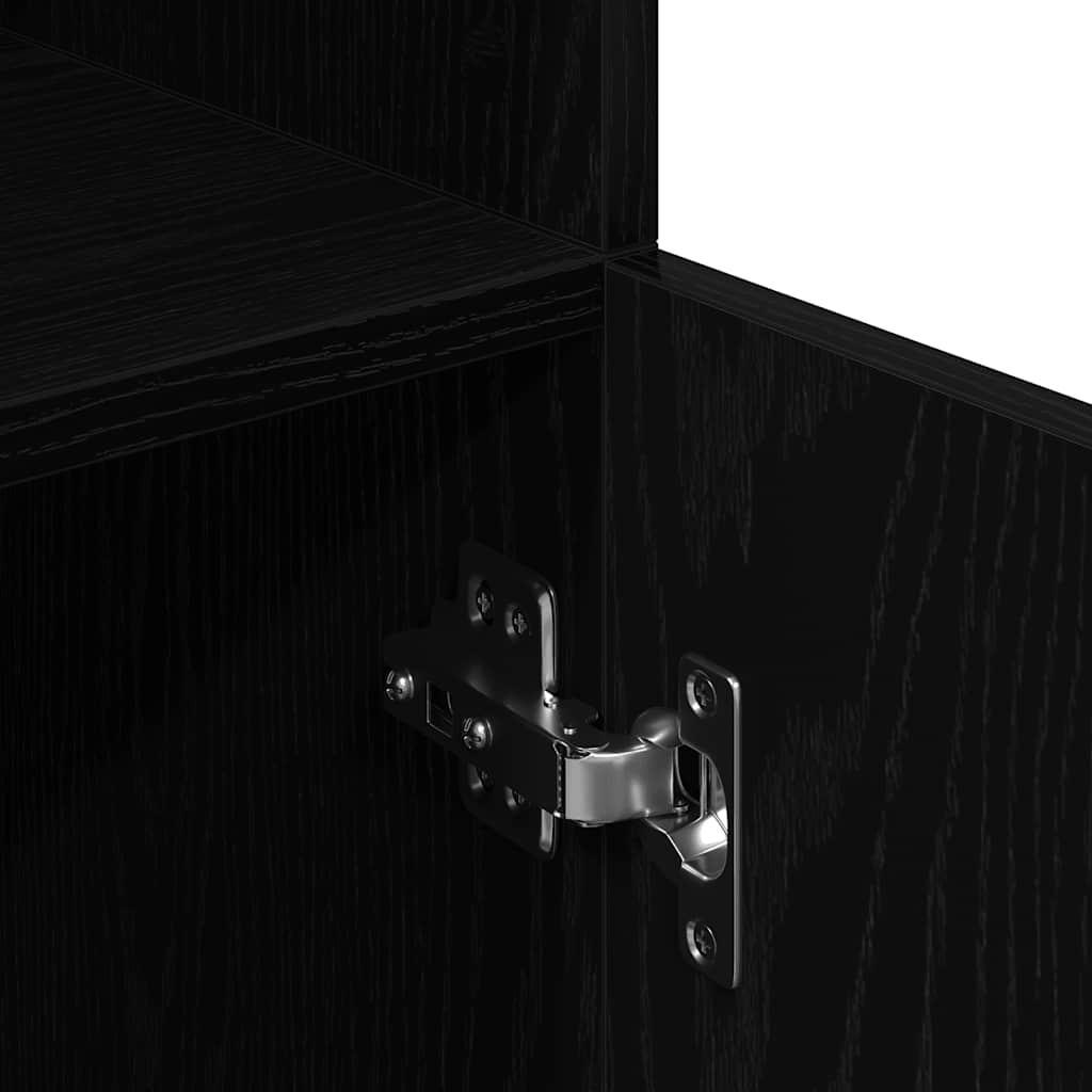 Armário de cozinha 57x41,5x131,5 cm derivados de madeira preto