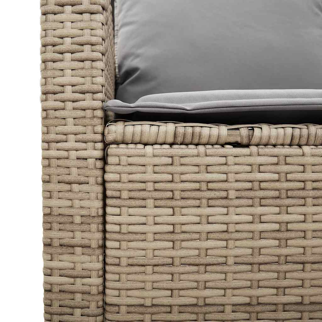 4 pcs conjunto de sofás para jardim c/ almofadões vime PE bege