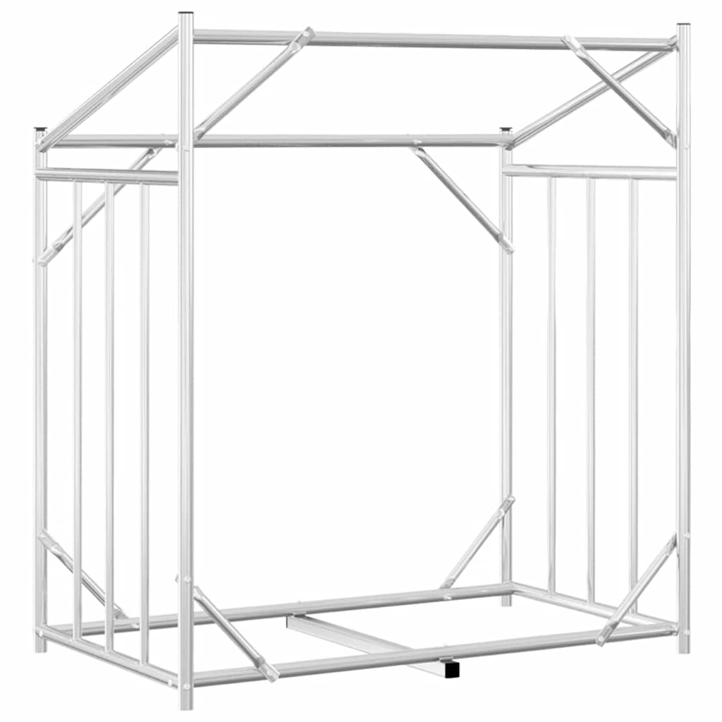 Rack de lenha com tampa de chuva 101x61x110,5cm aço galvanizado