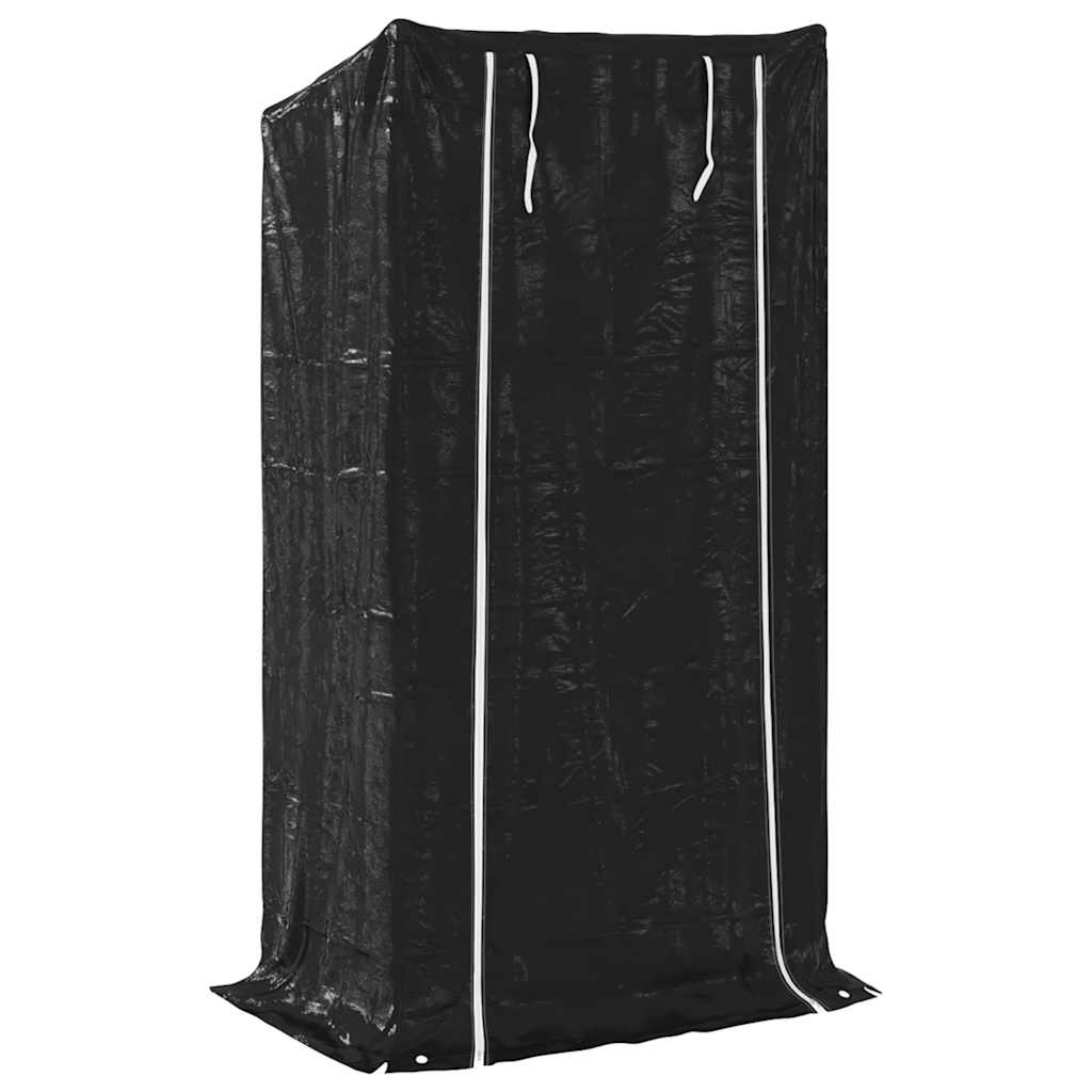 Rack de lenha com tampa de chuva 100x40x200 cm aço galvanizado