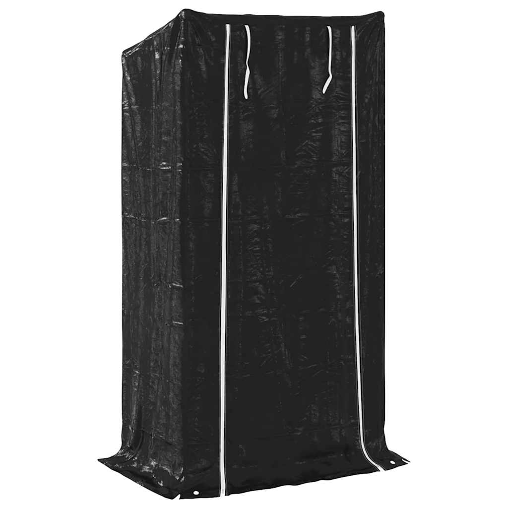 Rack de lenha com tampa de chuva 100x60x200 cm aço galvanizado