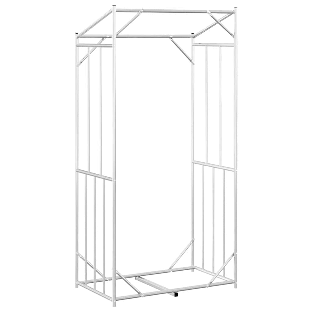 Rack de lenha com tampa de chuva 100x60x200 cm aço galvanizado