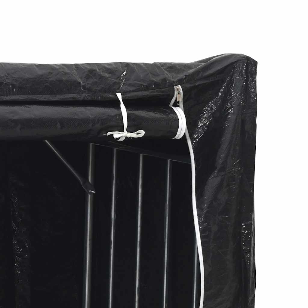 Rack de lenha com tampa de chuva 150x40x200 cm aço galvanizado