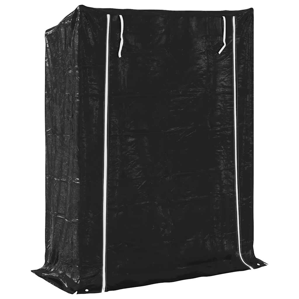 Rack de lenha com tampa de chuva 150x60x200 cm aço galvanizado
