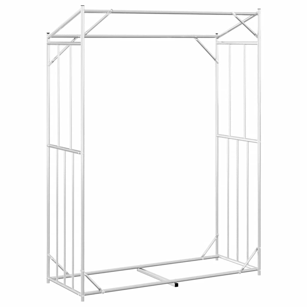 Rack de lenha com tampa de chuva 150x60x200 cm aço galvanizado