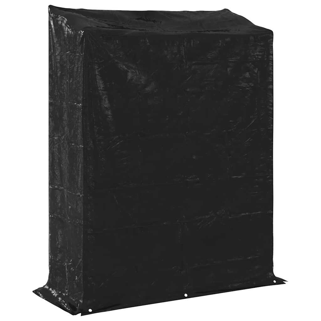 Rack de lenha com tampa de chuva 150x60x200 cm aço galvanizado