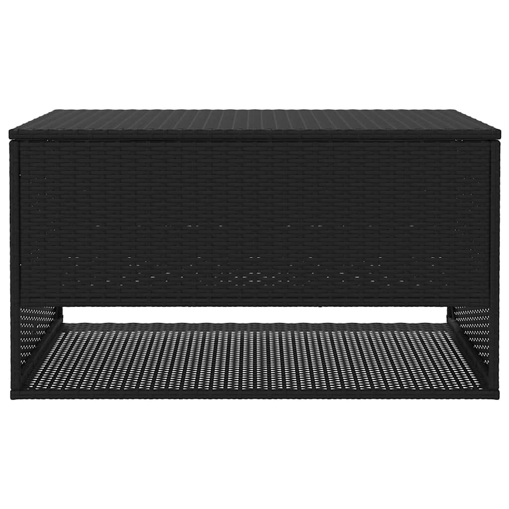 Caixa para almofadões de exterior 100x55x55,5 cm vime PE preto