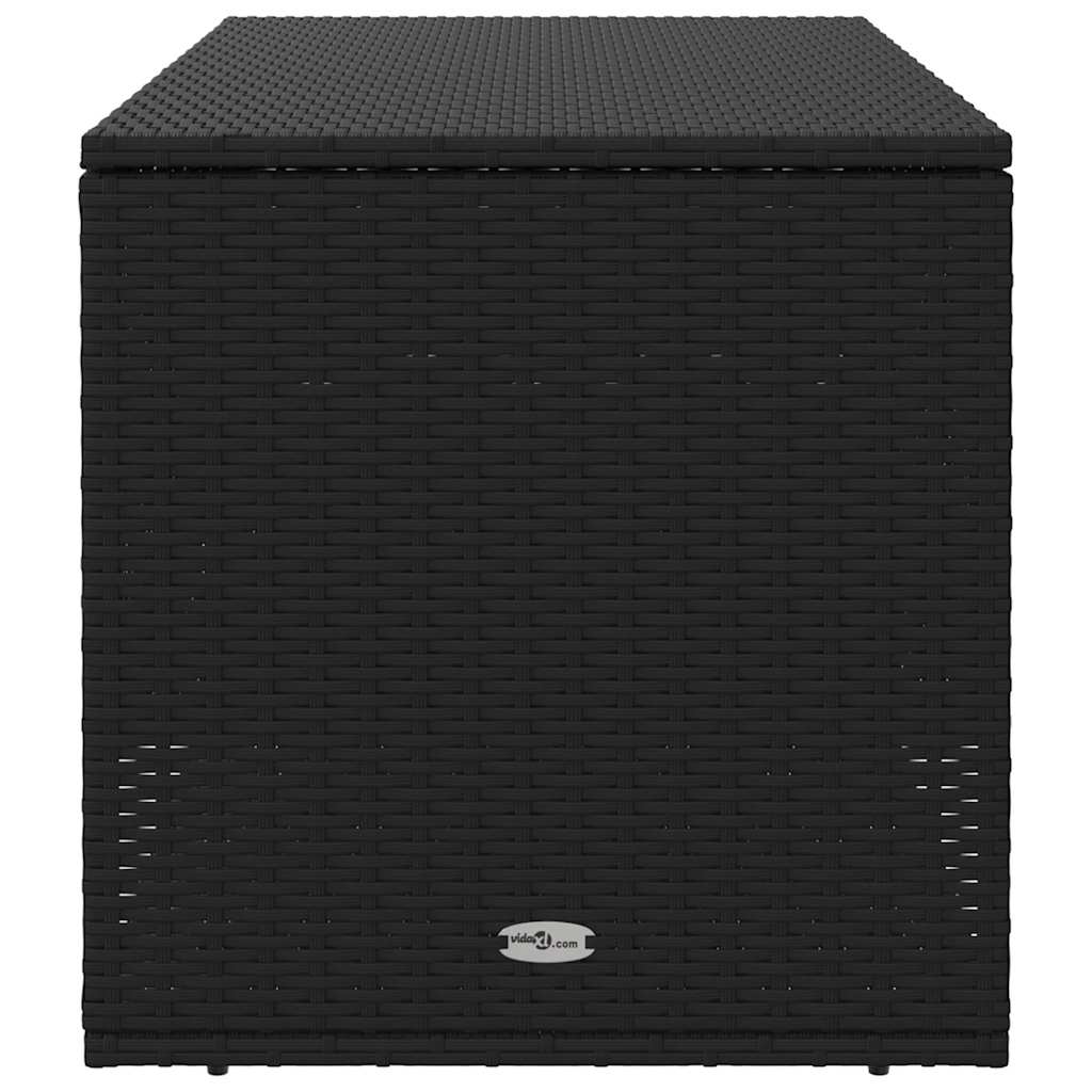 Caixa para almofadões de exterior 100x55x55,5 cm vime PE preto