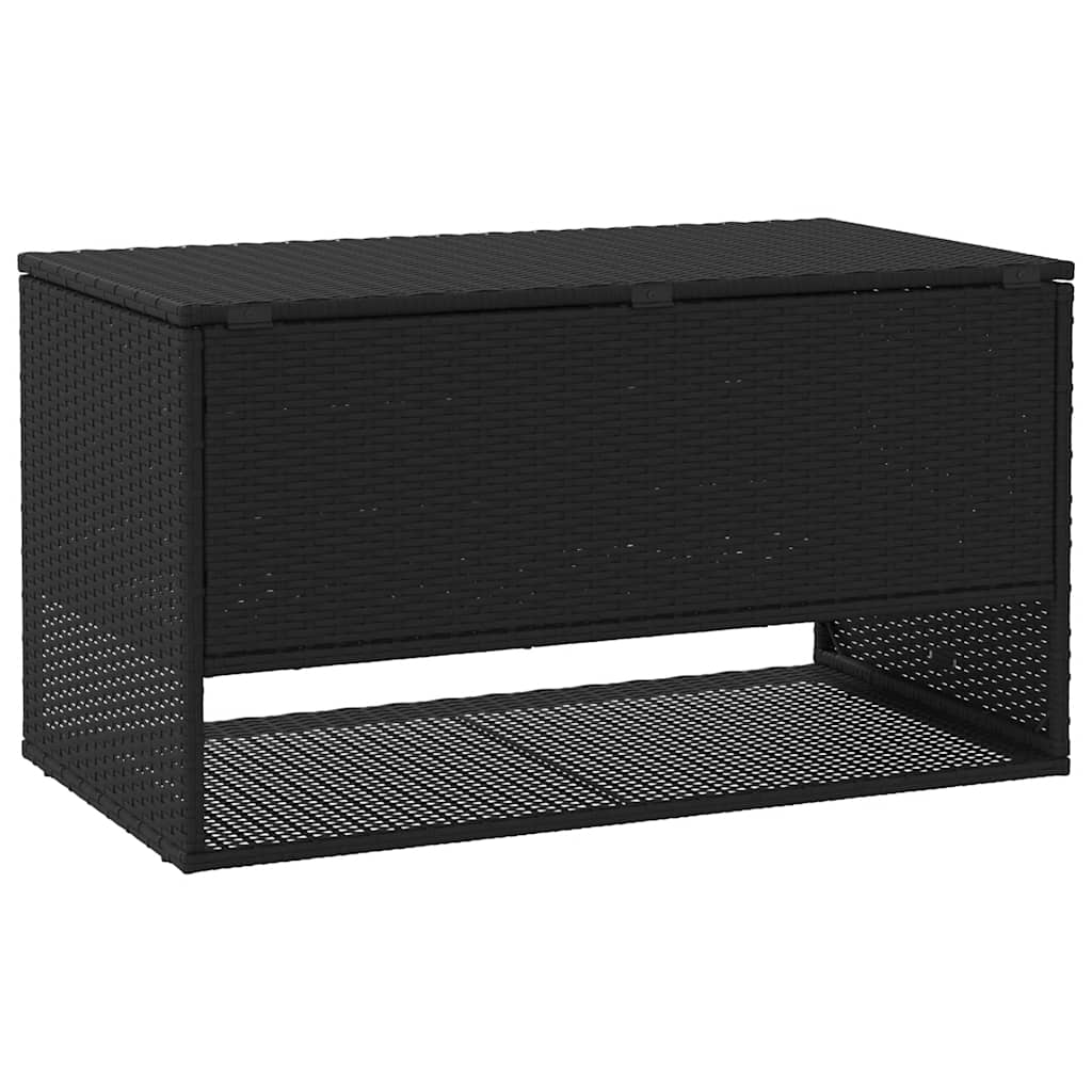 Caixa para almofadões de exterior 100x55x55,5 cm vime PE preto