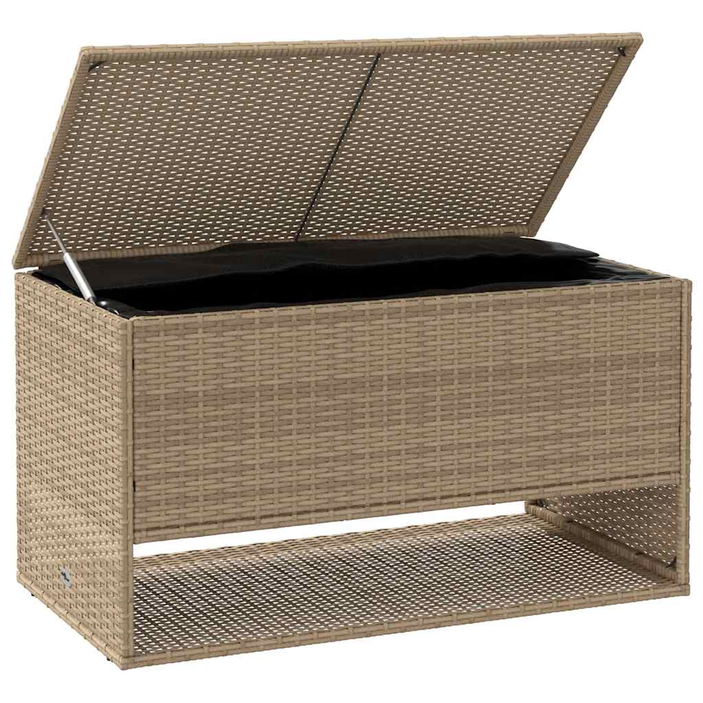 Caixa para almofadões de exterior 100x55x55,5 cm vime PE bege