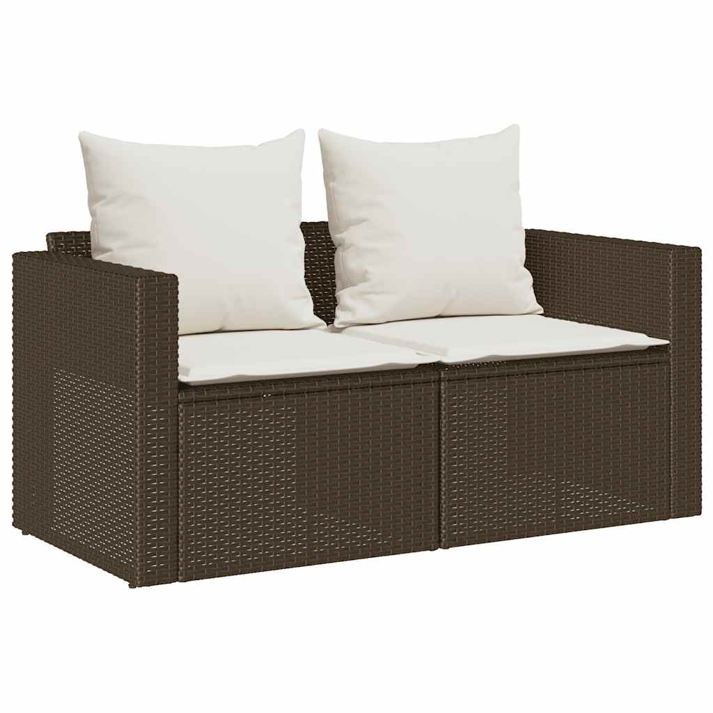 5 pcs conjunto sofás de jardim c/ almofadões empilhável vime PE