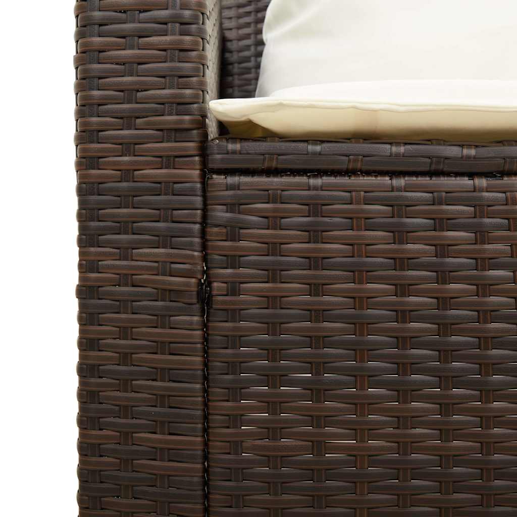 5 pcs conjunto sofás de jardim c/ almofadões empilhável vime PE