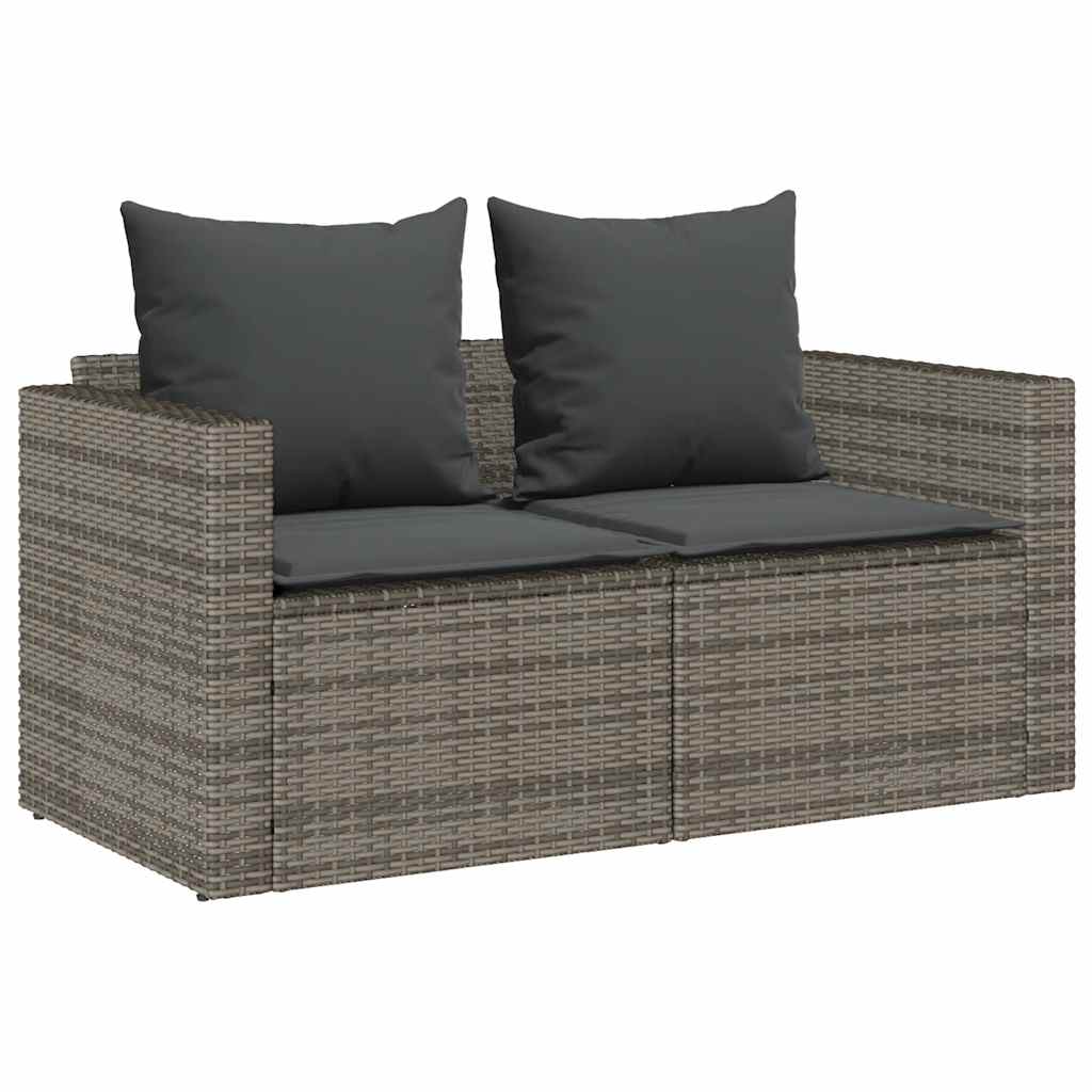 5 pcs conjunto sofás de jardim c/ almofadões empilhável vime PE