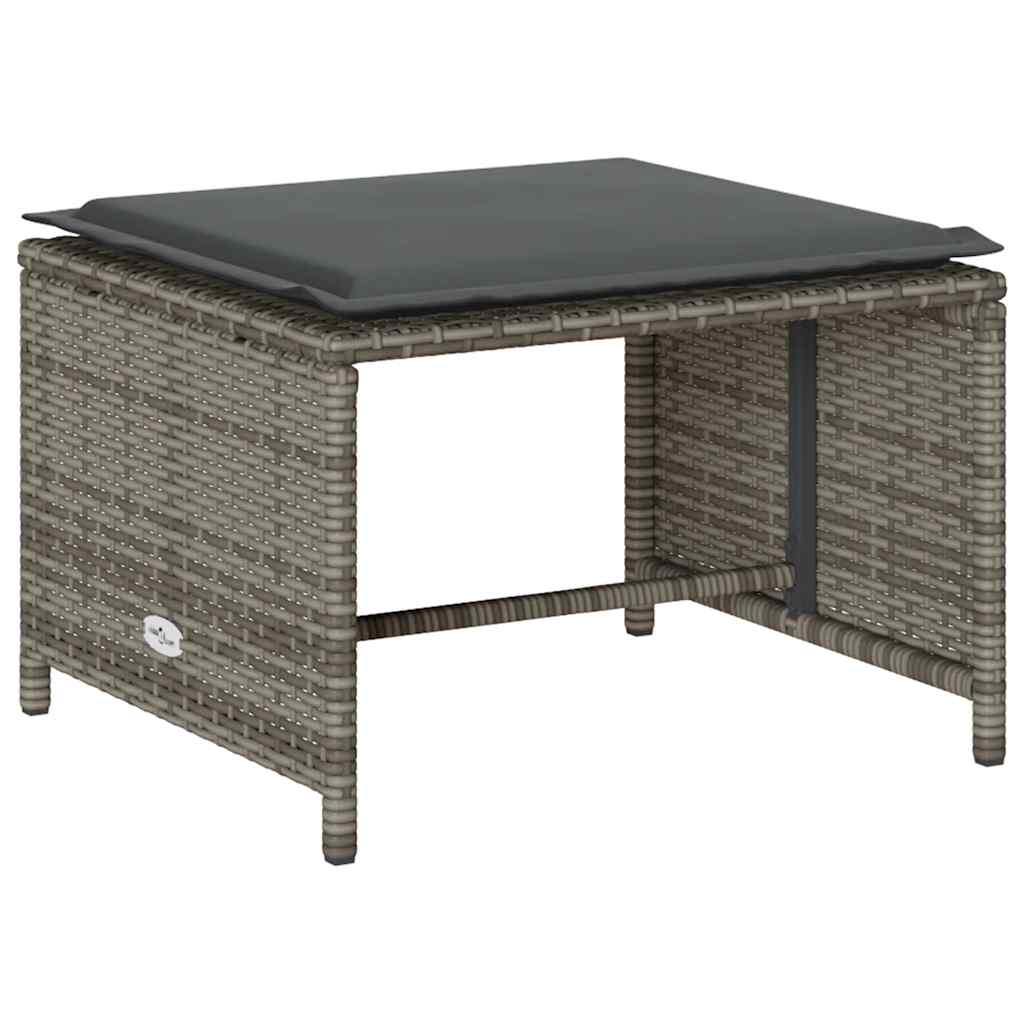 5 pcs conjunto sofás de jardim c/ almofadões empilhável vime PE