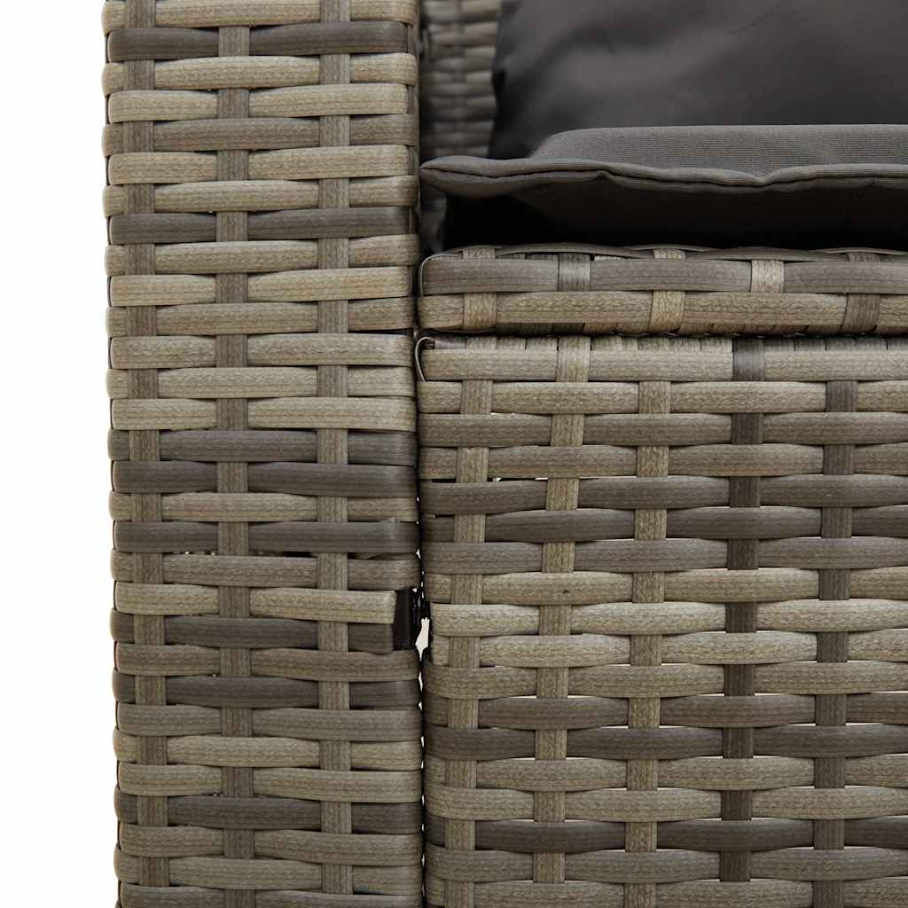 5 pcs conjunto sofás de jardim c/ almofadões empilhável vime PE