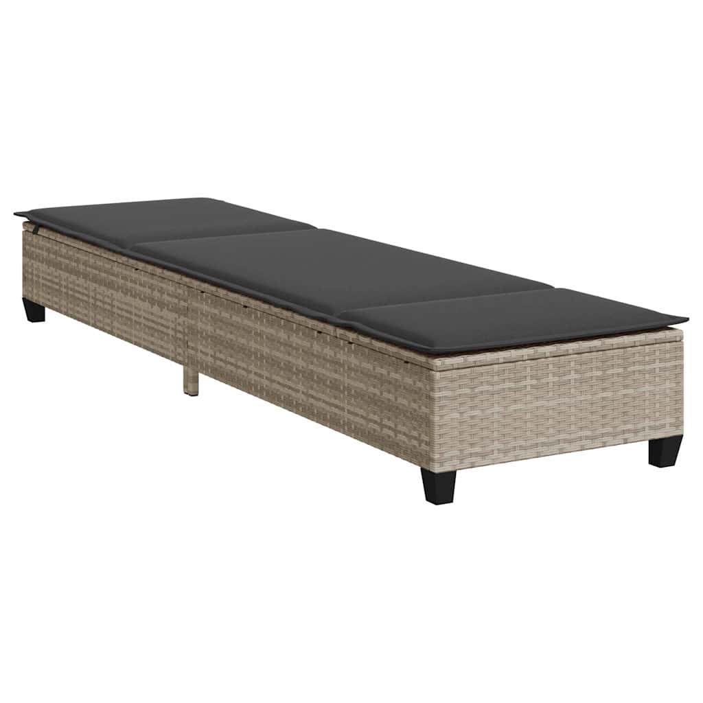 Espreguiçadeira com almofadões 55x200x25,5cm vime PE