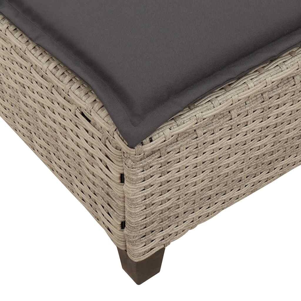 Espreguiçadeira com almofadões 55x200x25,5cm vime PE