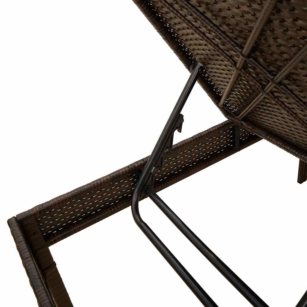 Espreguiçadeira com almofadão 55x200x44cm vime PE castanho