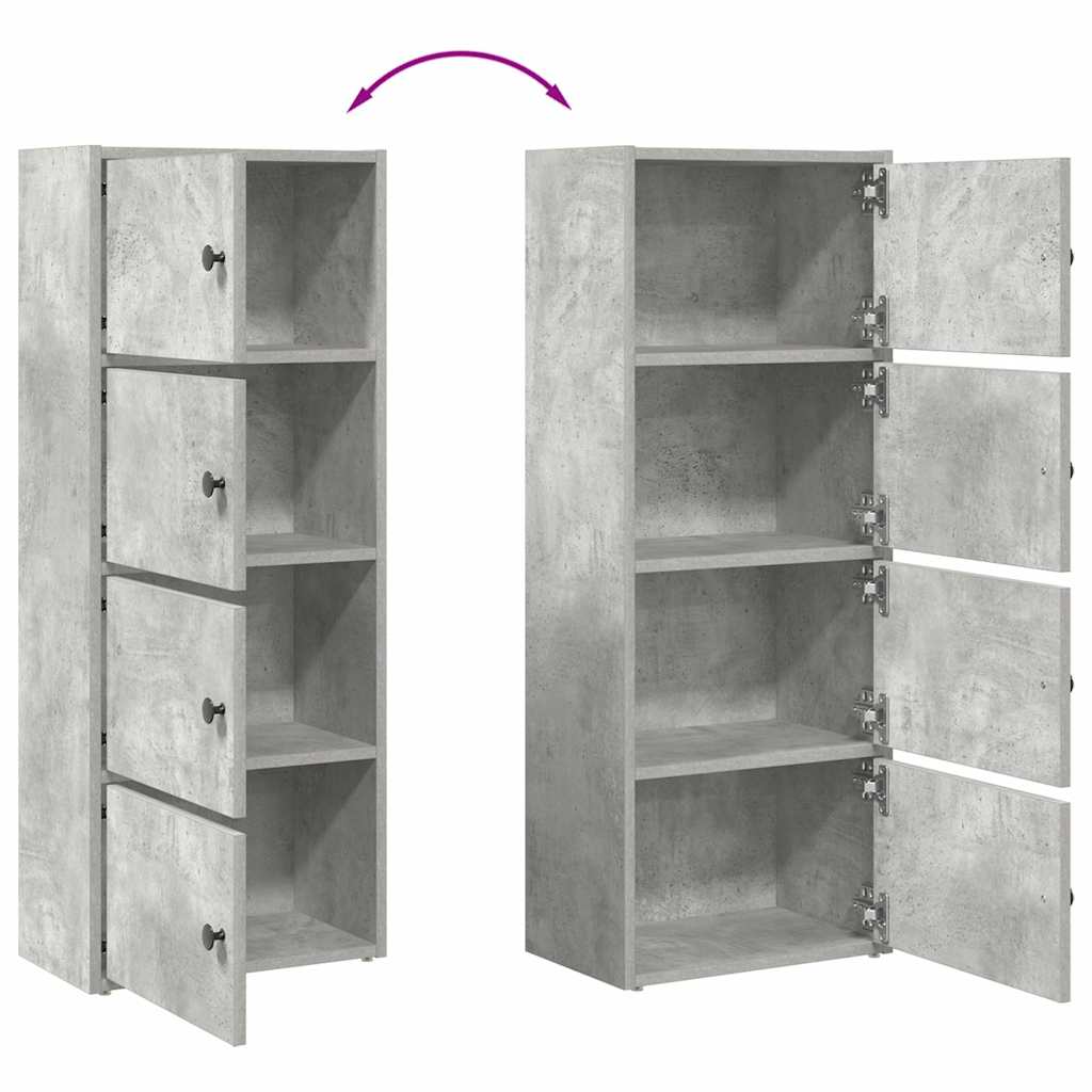 Estante 40x24x102 cm derivados de madeira cinzento cimento