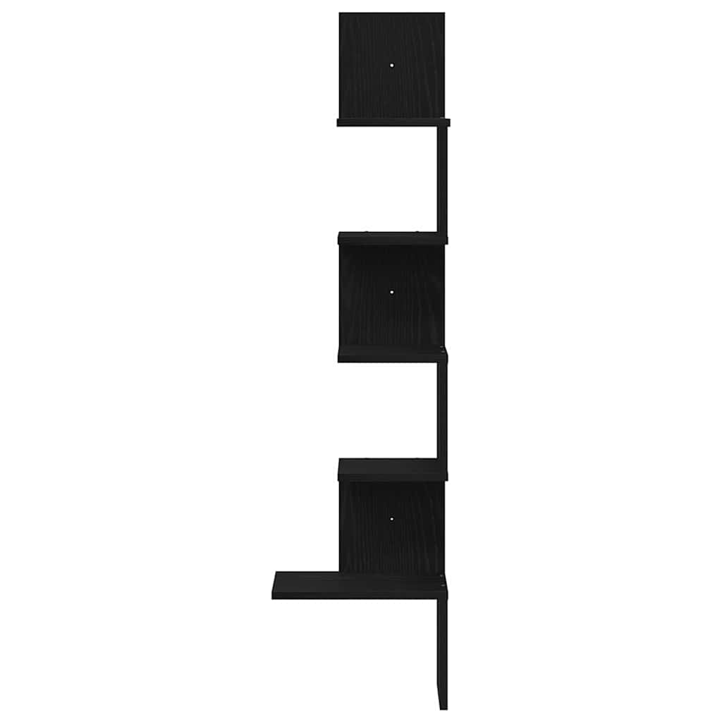 Estante de canto p/ parede 32x32x127,5 cm contraplacado preto