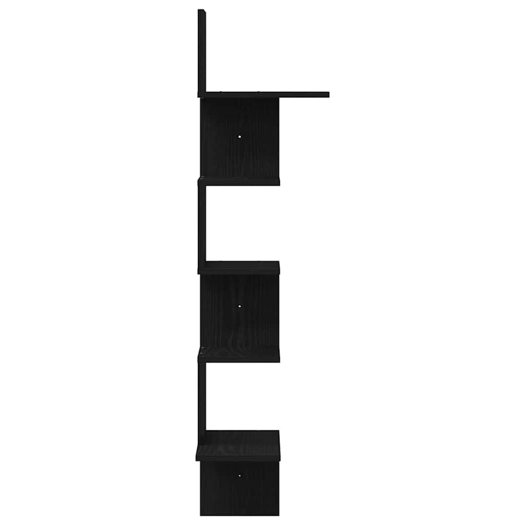 Estante de canto p/ parede 32x32x127,5 cm contraplacado preto