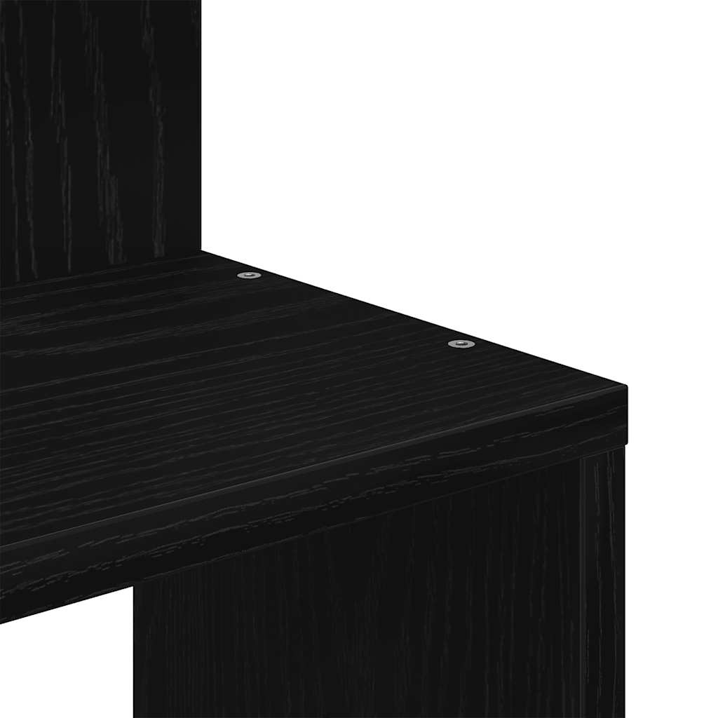Estante de canto p/ parede 32x32x127,5 cm contraplacado preto