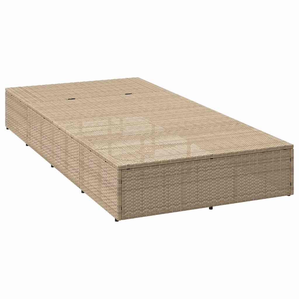 Espreguiçadeira com almofada flutuante vime PE bege