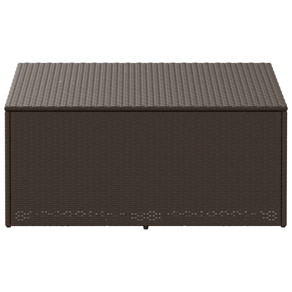 Caixa de arrumação para jardim 110x50x58 cm vime PE castanho