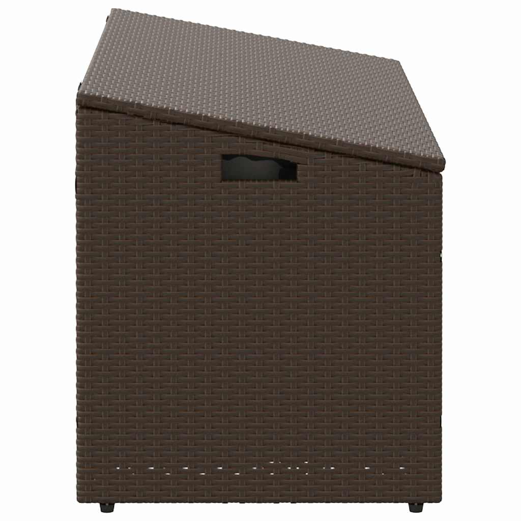 Caixa de arrumação para jardim 110x50x58 cm vime PE castanho
