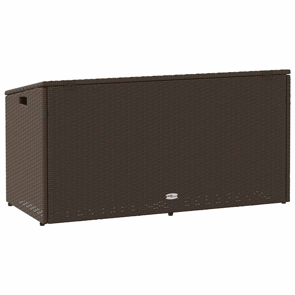 Caixa de arrumação para jardim 110x50x58 cm vime PE castanho