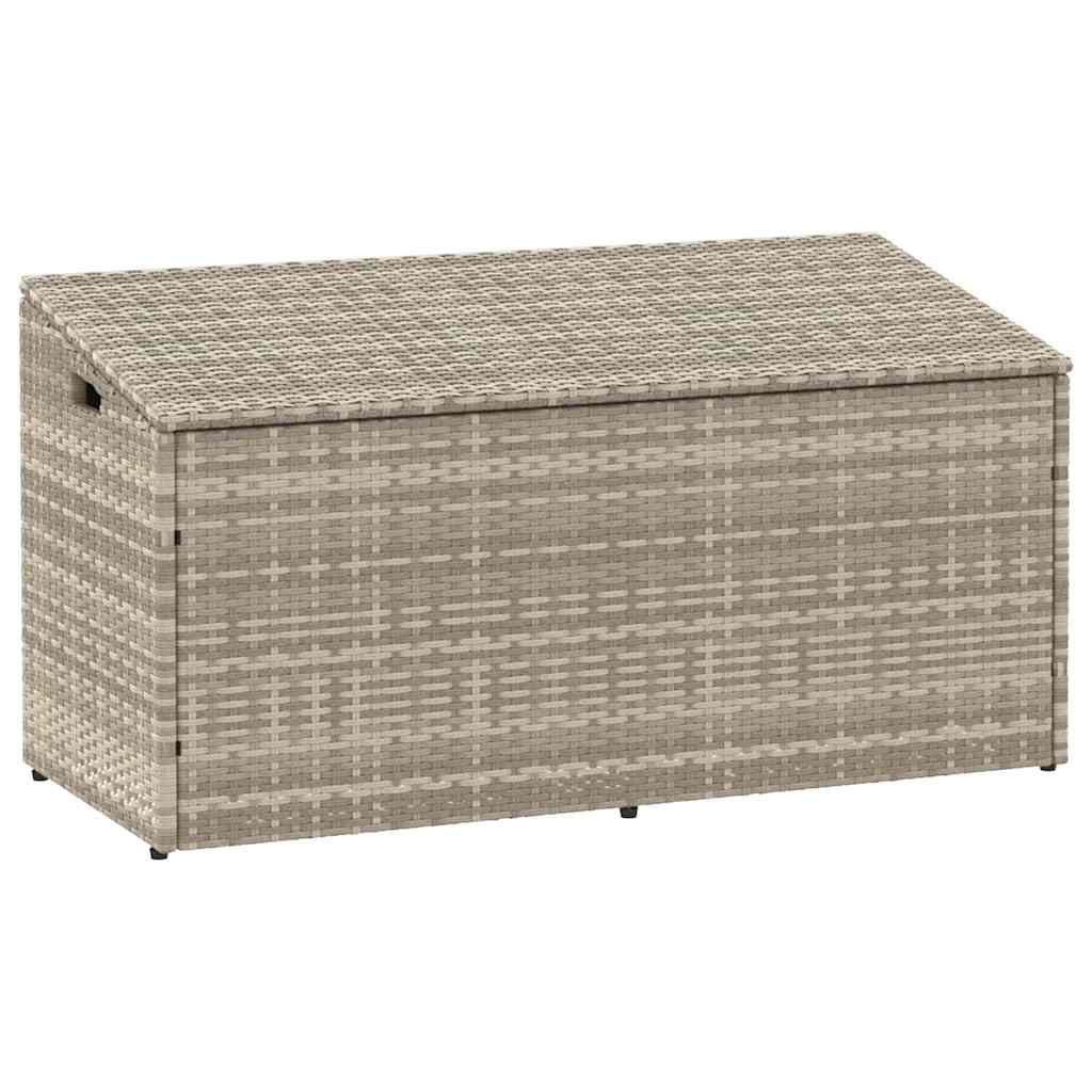 Caixa de arrumação p/ jardim 110x50x58 cm vime PE cinza-claro