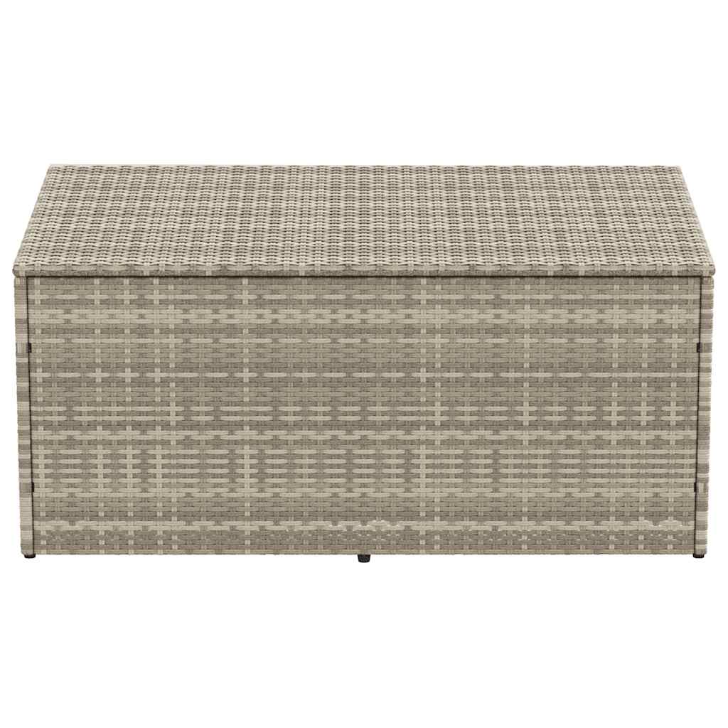 Caixa de arrumação p/ jardim 110x50x58 cm vime PE cinza-claro