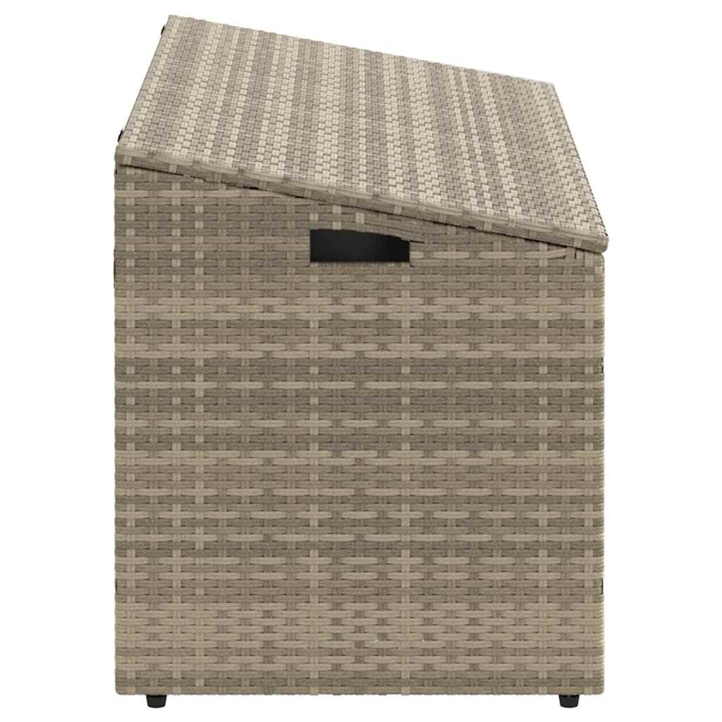 Caixa de arrumação p/ jardim 110x50x58 cm vime PE cinza-claro