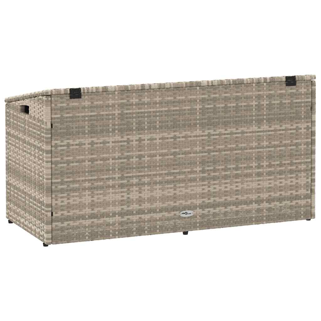 Caixa de arrumação p/ jardim 110x50x58 cm vime PE cinza-claro