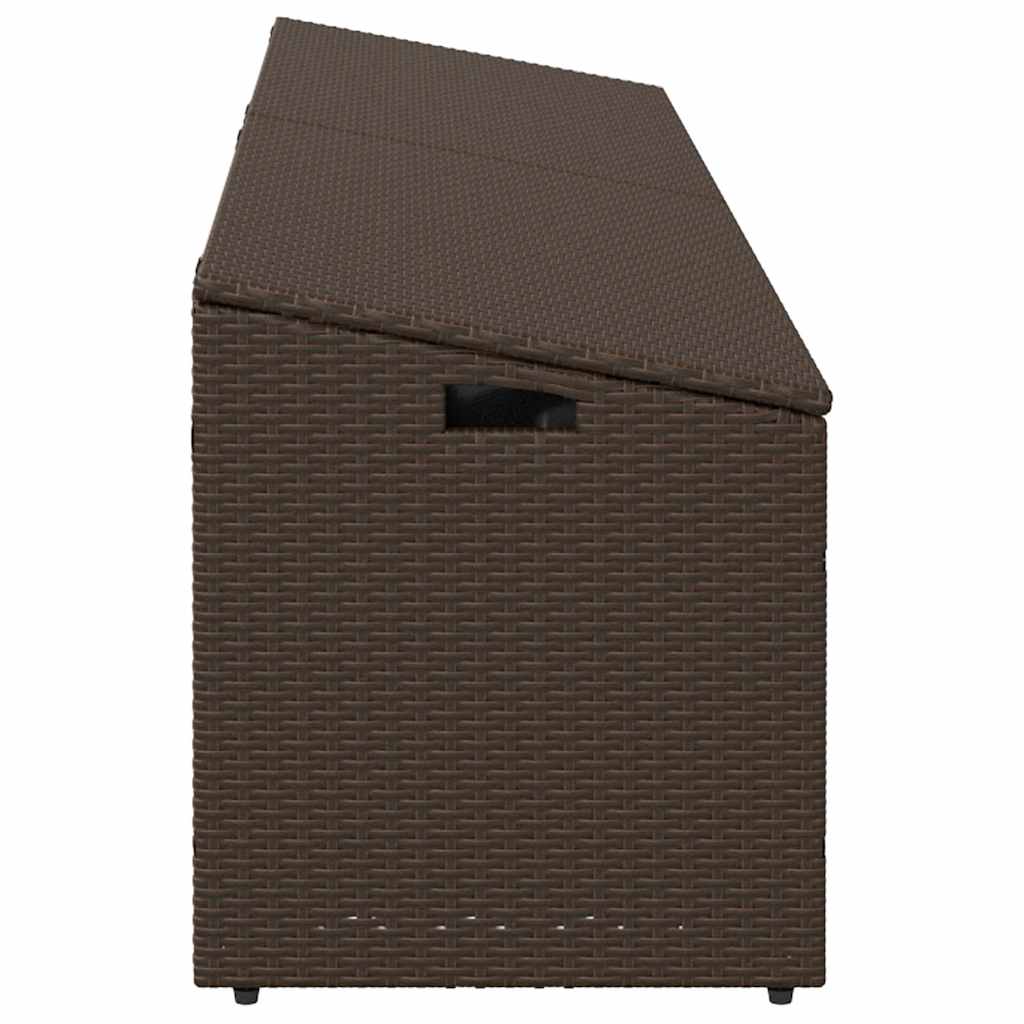 Caixa de arrumação para jardim 220x50x58 cm vime PE castanho
