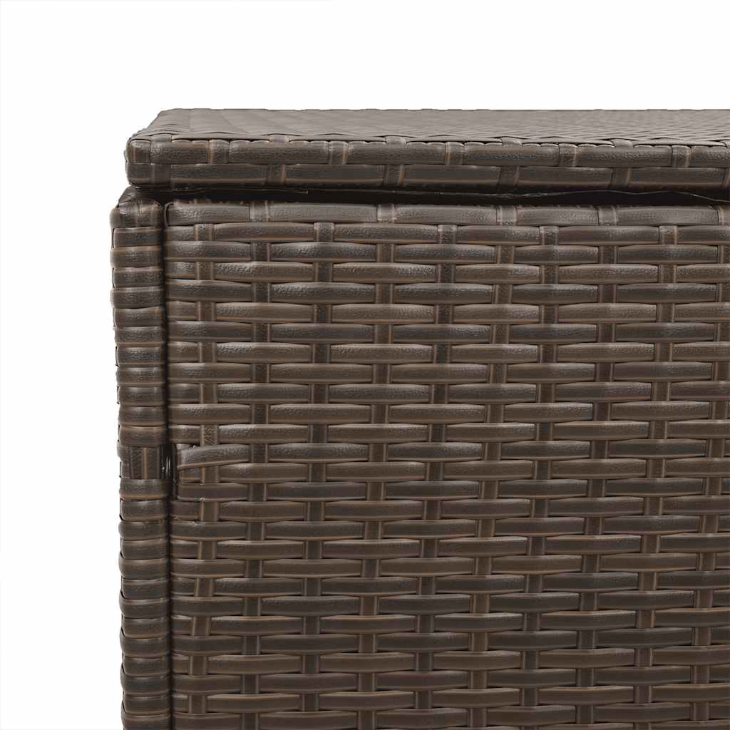 Caixa de arrumação para jardim 220x50x58 cm vime PE castanho