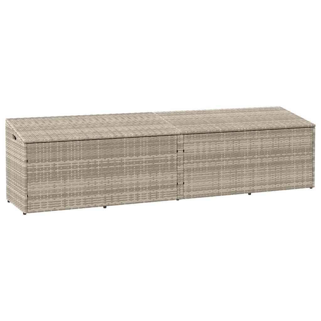 Caixa de arrumação p/ jardim 220x50x58 cm vime PE cinza-claro
