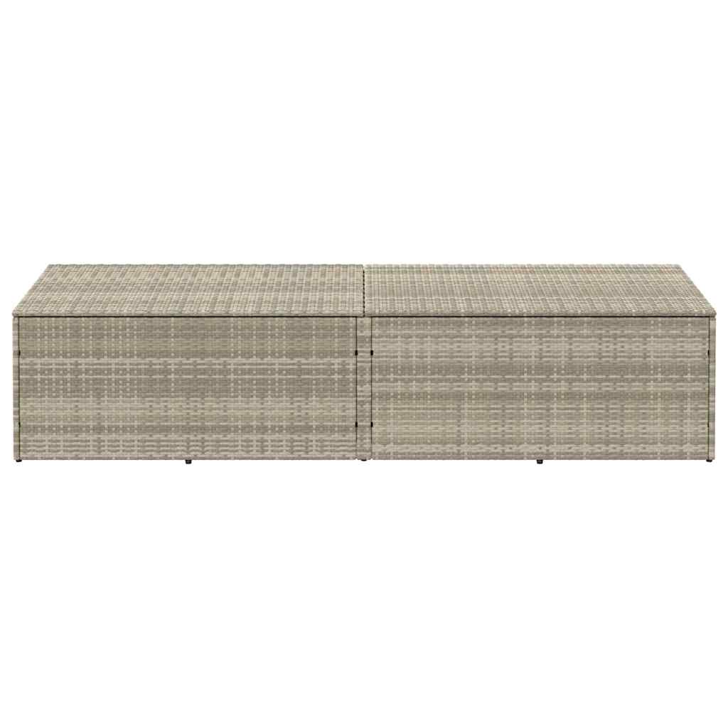 Caixa de arrumação p/ jardim 220x50x58 cm vime PE cinza-claro