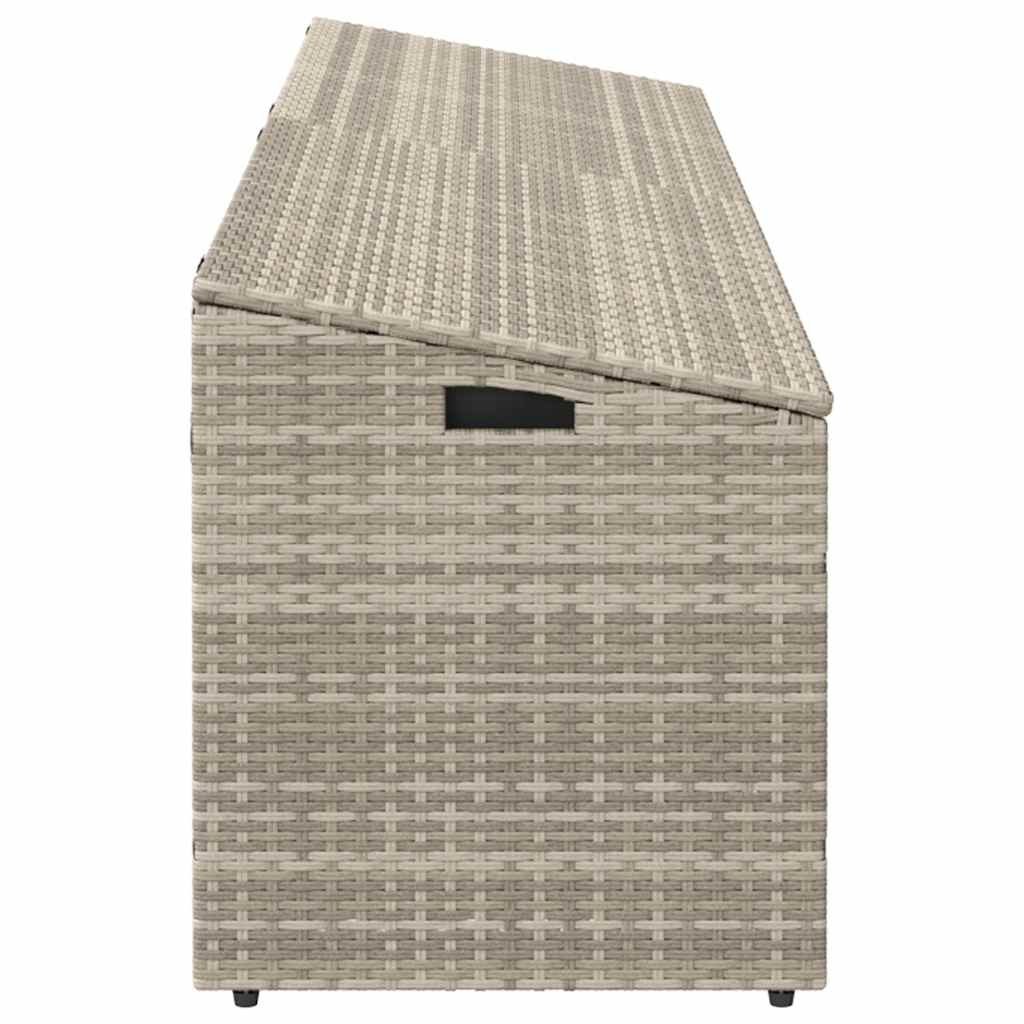 Caixa de arrumação p/ jardim 220x50x58 cm vime PE cinza-claro