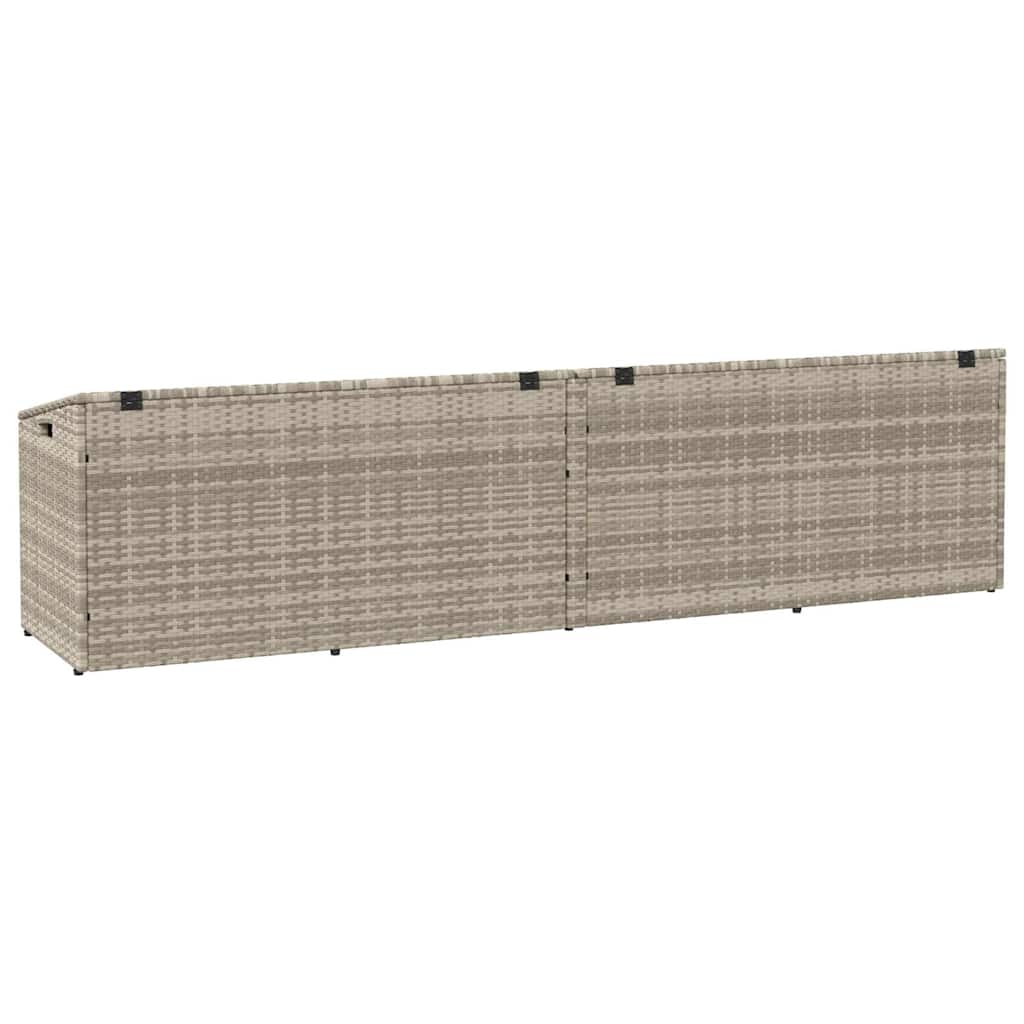 Caixa de arrumação p/ jardim 220x50x58 cm vime PE cinza-claro