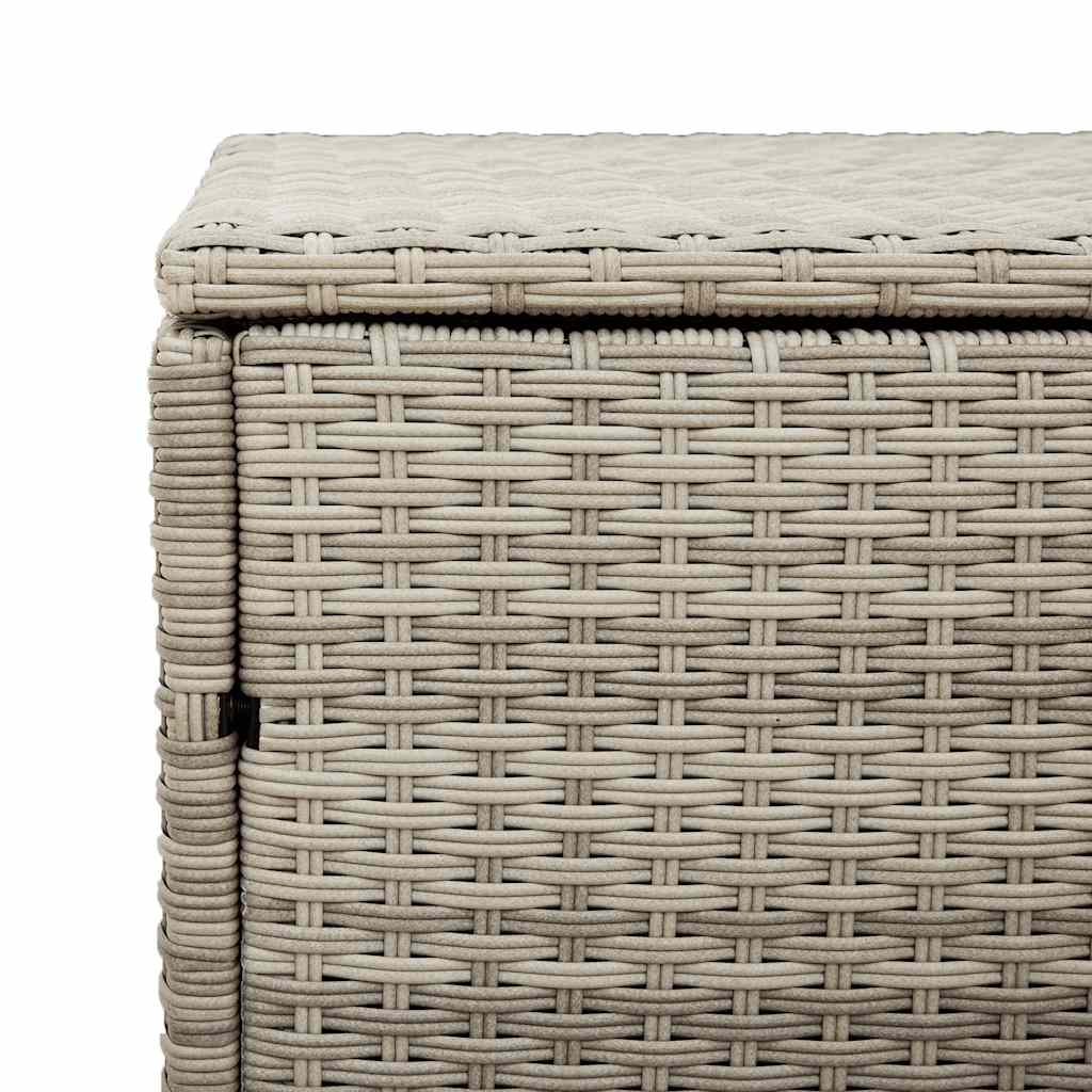 Caixa de arrumação p/ jardim 220x50x58 cm vime PE cinza-claro