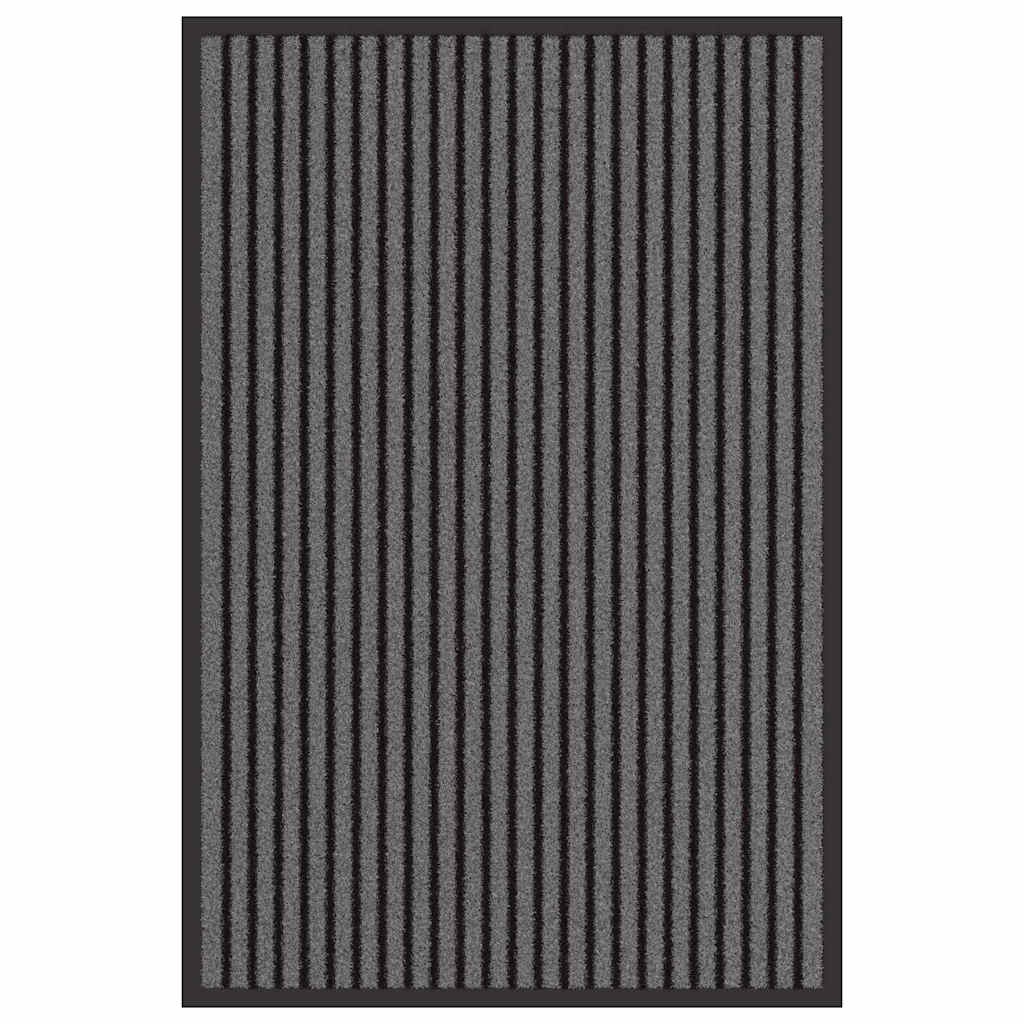 Tapete de Entrada Preto e Cinza 60 x 90 cm Polipropileno e PVC