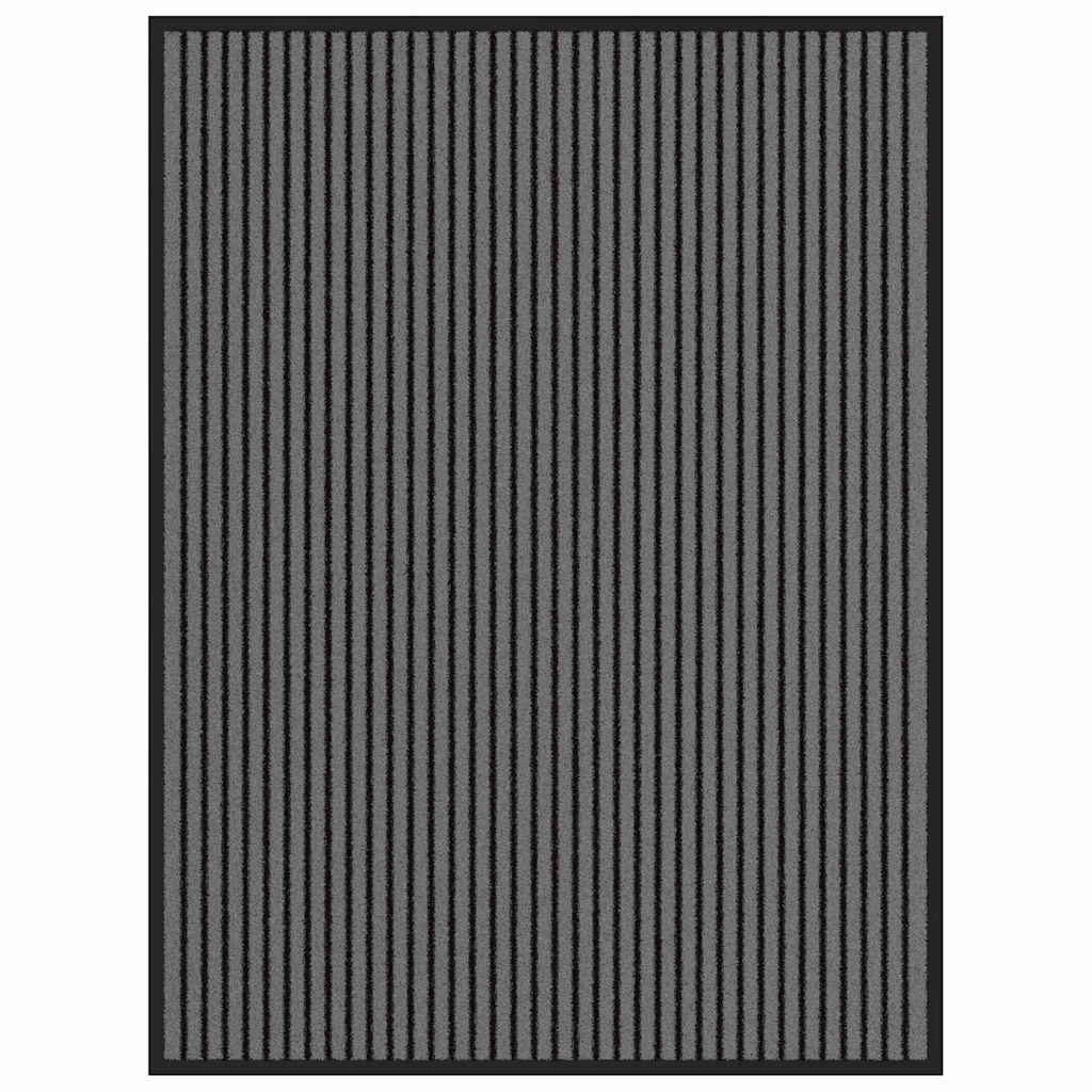 Tapete de Entrada Preto e Cinza 80 x 120 cm Polipropileno e PVC