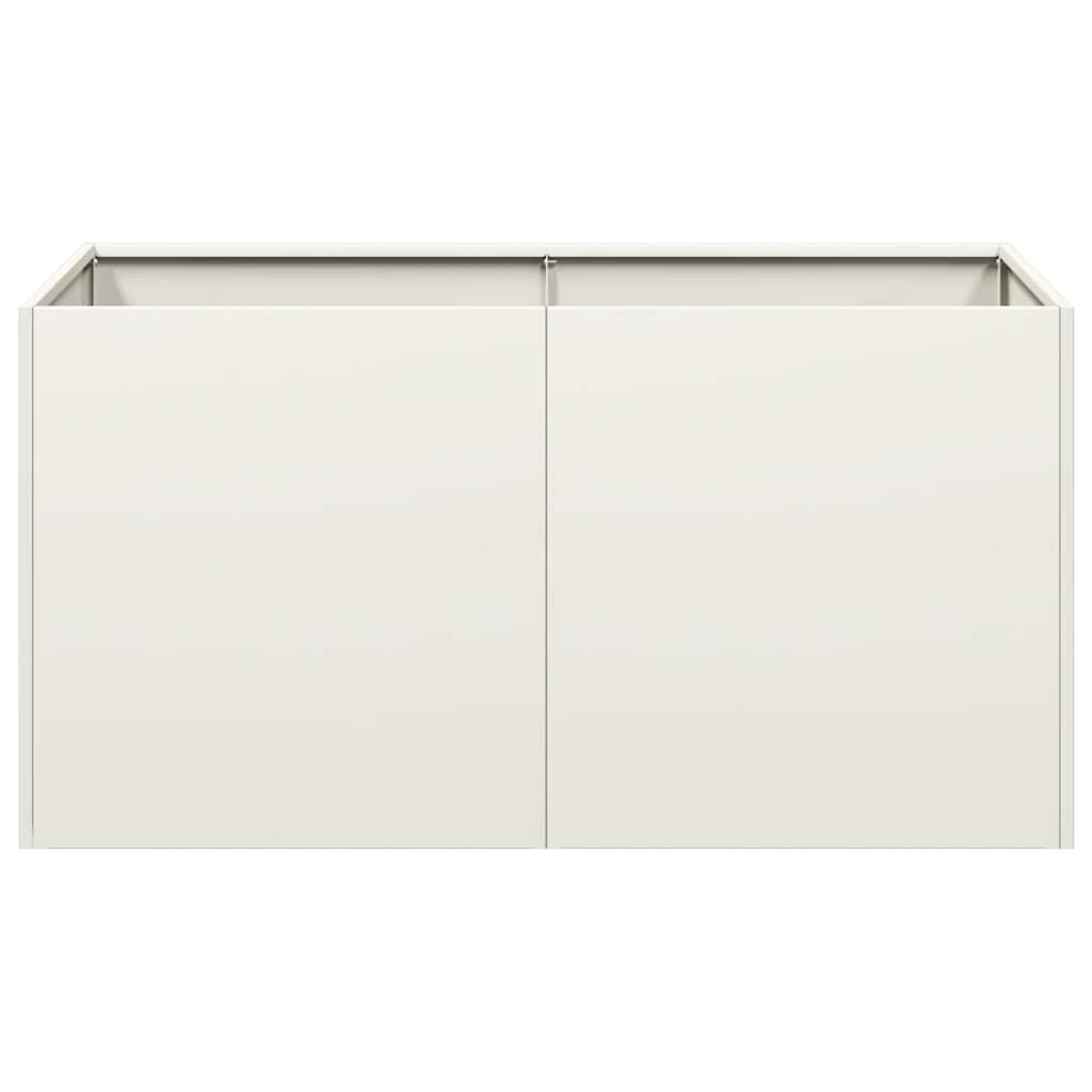 Vaso floreira 80x40x40 cm aço laminado a frio branco