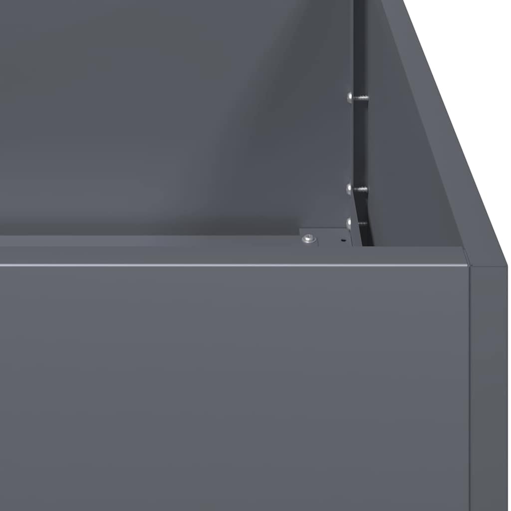 Vaso floreira 80x40x40 cm aço laminado a frio antracite