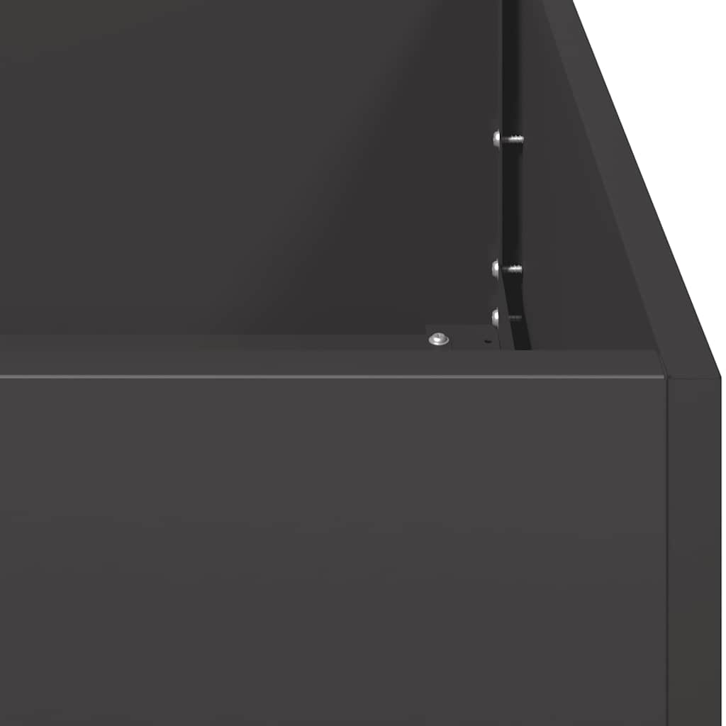 Vaso Preto 120x40x40 cm Aço Laminado a Frio