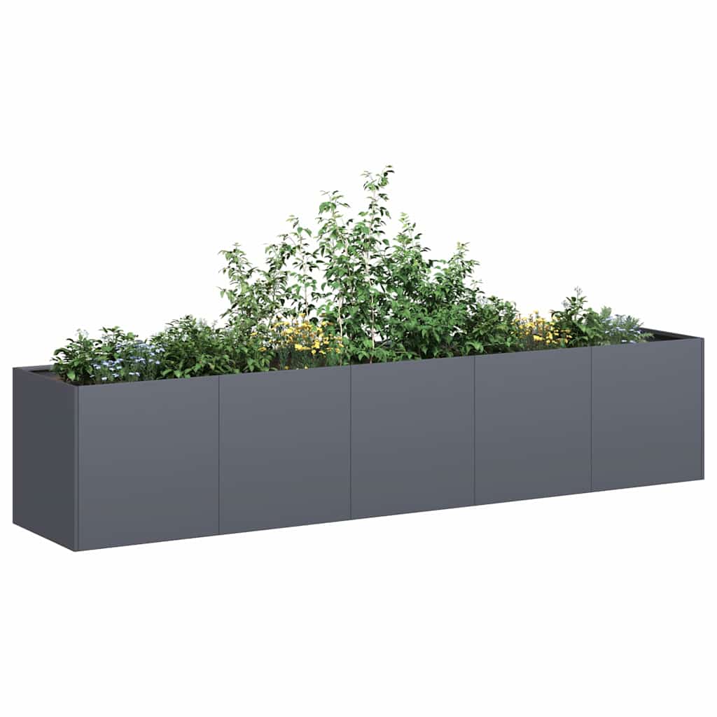 Vaso Antracite 200x40x40 cm Aço Laminado a Frio